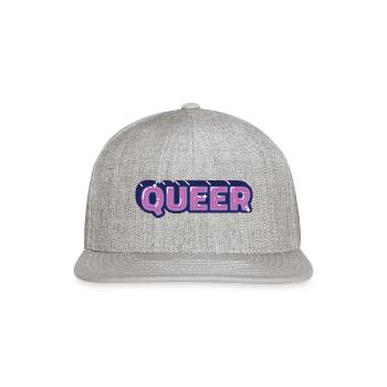 queer - Snapback Baseball Cap - heather gray - Front