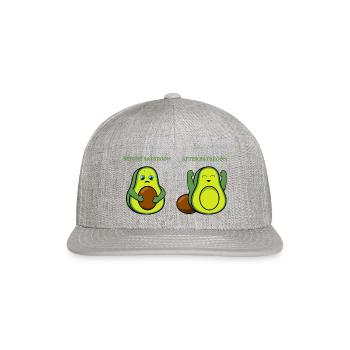 Funny Avocado Toilet Seed Guacamole - Snapback Baseball Cap - heather gray - Front