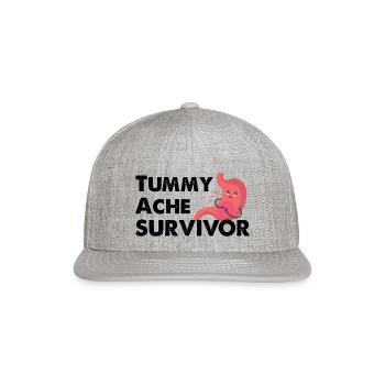 Tummy Ache Survivor - Snapback Baseball Cap - heather gray - Front