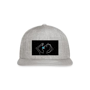 Giant eatingearth planet - Snapback Baseball Cap - heather gray - Front