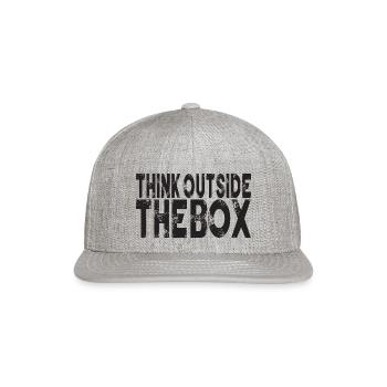 Think OutSide The Box - Snapback Baseball Cap - heather gray - Front