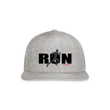 RUN NOW - Snapback Baseball Cap - heather gray - Front