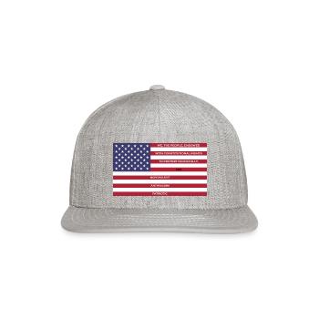 3 virtues of true Americans - Snapback Baseball Cap - heather gray - Front