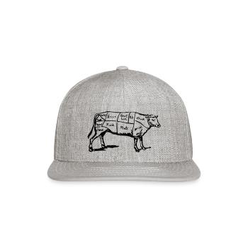 Cuts of Beef - Snapback Baseball Cap - heather gray - Front