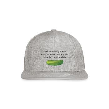 Anxious Cucumbers - Snapback Baseball Cap - heather gray - Front