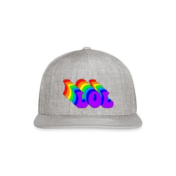 Rainbow LOL cute Copy - Snapback Baseball Cap - heather gray - Front