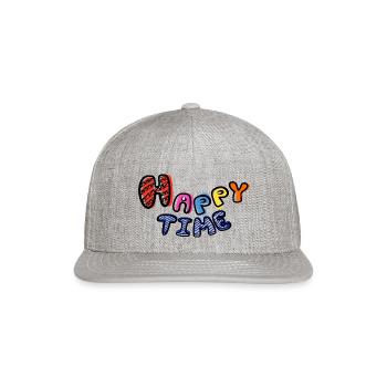 Happytime - Snapback Baseball Cap - heather gray - Front
