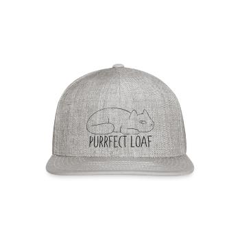 Purrfect Loaf - Snapback Baseball Cap - heather gray - Front