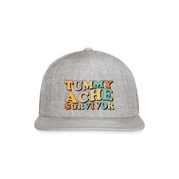 Groovy Tummy Ache Survivor - Snapback Baseball Cap - heather gray - Front