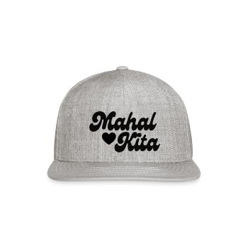 MAHAL KITA FILIPINO I LOVE YOU PINK - Snapback Baseball Cap - heather gray - Front