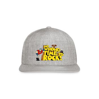 No Wrong Time To Rock hipster - Snapback Baseball Cap - heather gray - Front