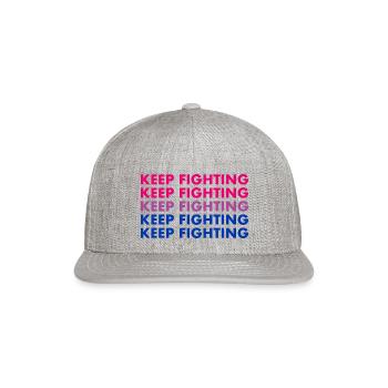 Keep Fighting Bi Pride - Snapback Baseball Cap - heather gray - Front