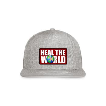 Heal the world - Snapback Baseball Cap - heather gray - Front