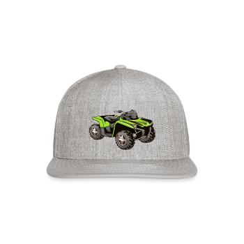 Quad Driver ATV Biker Gift Design 1 - Snapback Baseball Cap - heather gray - Front