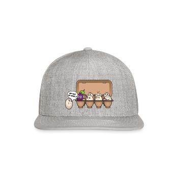 Funny Egg Package With An Eggplant - Snapback Baseball Cap - heather gray - Front