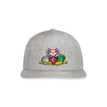 Axolotl Guardian Of The Treasure - Snapback Baseball Cap - heather gray - Front