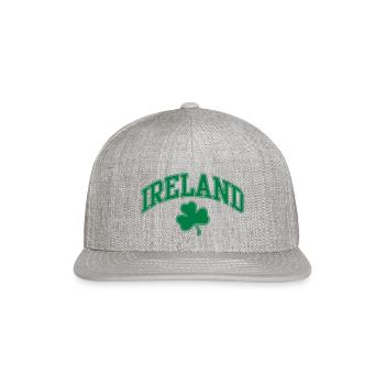 Ireland with Shamrock - Snapback Baseball Cap - heather gray - Front