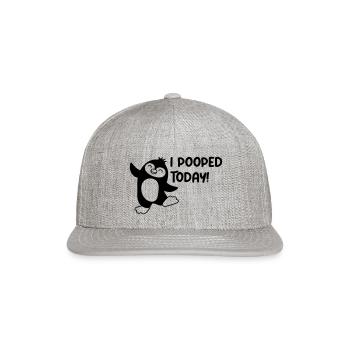 I pooped today funny - Snapback Baseball Cap - heather gray - Front