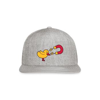 Chick magnet womanizer logo - Snapback Baseball Cap - heather gray - Front