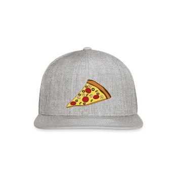 pizza slice - Snapback Baseball Cap - heather gray - Front