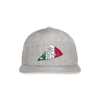 italian slice of pizza - Snapback Baseball Cap - heather gray - Front