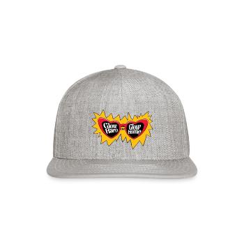 Glow Hard Or Glow Home Retro Glasses Vintage - Snapback Baseball Cap - heather gray - Front