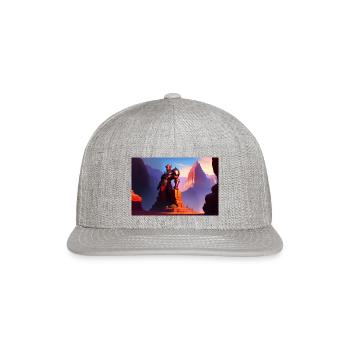 Khorne statue in the depths of the grand canyon - Snapback Baseball Cap - heather gray - Front
