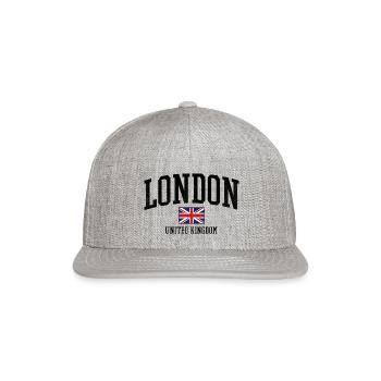 London - Snapback Baseball Cap - heather gray - Front