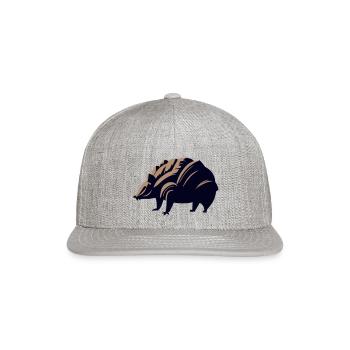 prehistoric armadillo with fangs vector - Snapback Baseball Cap - heather gray - Front