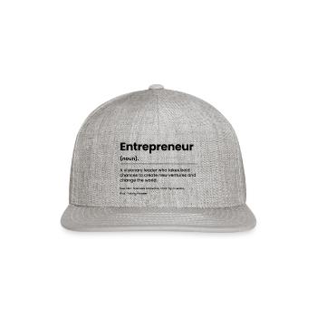 Entrepreneur job Definition - Snapback Baseball Cap - heather gray - Front