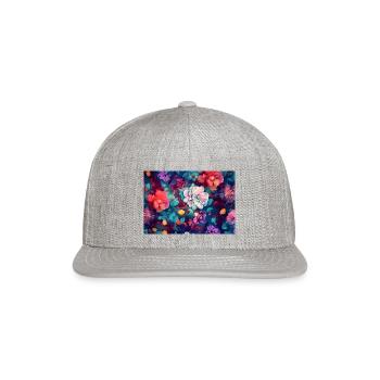 Floral Glitchin A Limited Edition Glitch - Snapback Baseball Cap - heather gray - Front