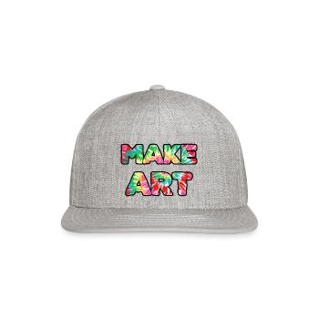 Make Art tie dye - Snapback Baseball Cap - heather gray - Front