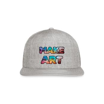 Make Art watercolor - Snapback Baseball Cap - heather gray - Front