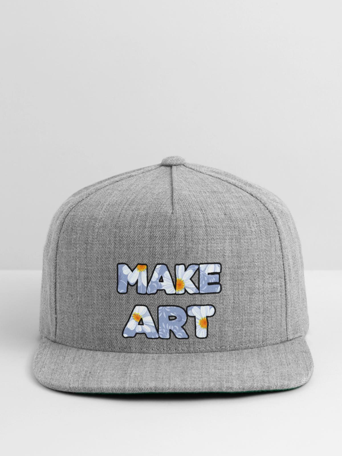 Make Art daisy - Snapback Baseball Cap - heather gray - Front