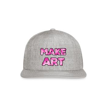 Make Art pink camo - Snapback Baseball Cap - heather gray - Front