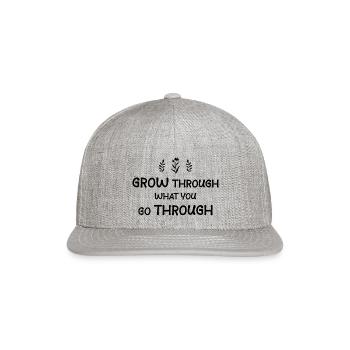 GROW THROUGH - Snapback Baseball Cap - heather gray - Front