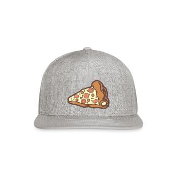 Pizza Slice - Snapback Baseball Cap - heather gray - Front