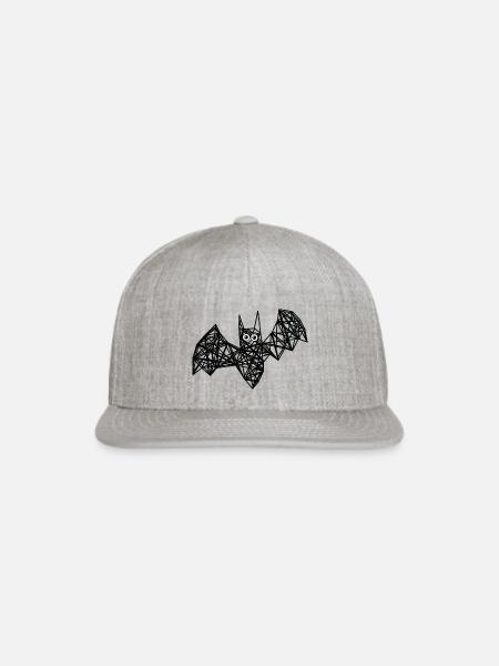 black bat of thread - Snapback Baseball Cap - heather gray