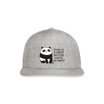 Go Away Panda Cute Animal - Snapback Baseball Cap - heather gray - Front