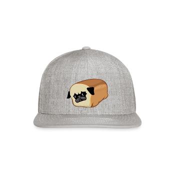 Time for a loaf check Pug - Snapback Baseball Cap - heather gray - Front