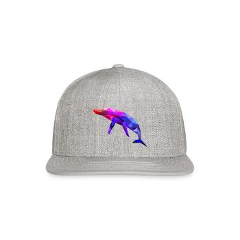Whale Squad Whale lover Whale Graphics - Snapback Baseball Cap - heather gray - Front