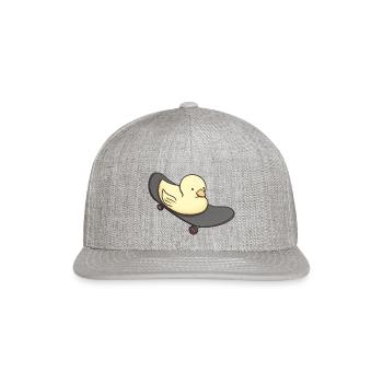 Skateboarding Ducky Vibes - Snapback Baseball Cap - heather gray - Front