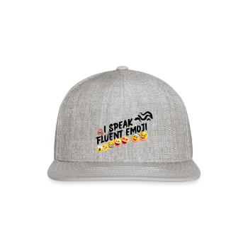 I speak fluent Emoj - Snapback Baseball Cap - heather gray - Front