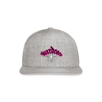 hardcore rock style pink - Snapback Baseball Cap - heather gray - Front