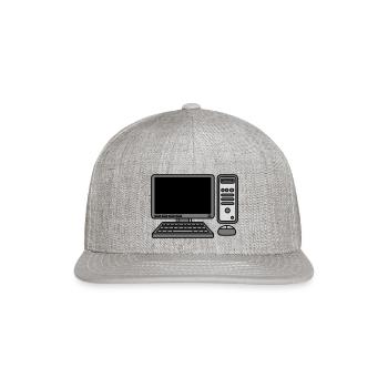 computer keyboard mouse screen - Snapback Baseball Cap - heather gray - Front