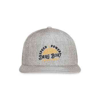 Drag Boat Racing Racer Speed Motor Boat Driver - Snapback Baseball Cap - heather gray - Front