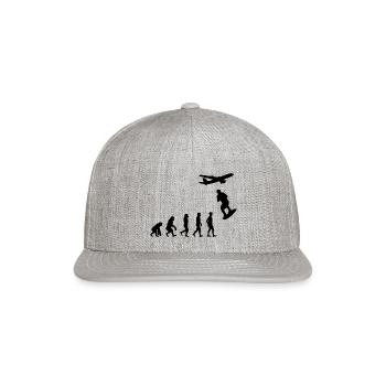 Skysurfing Skydiving Extreme Sports Evolution - Snapback Baseball Cap - heather gray - Front