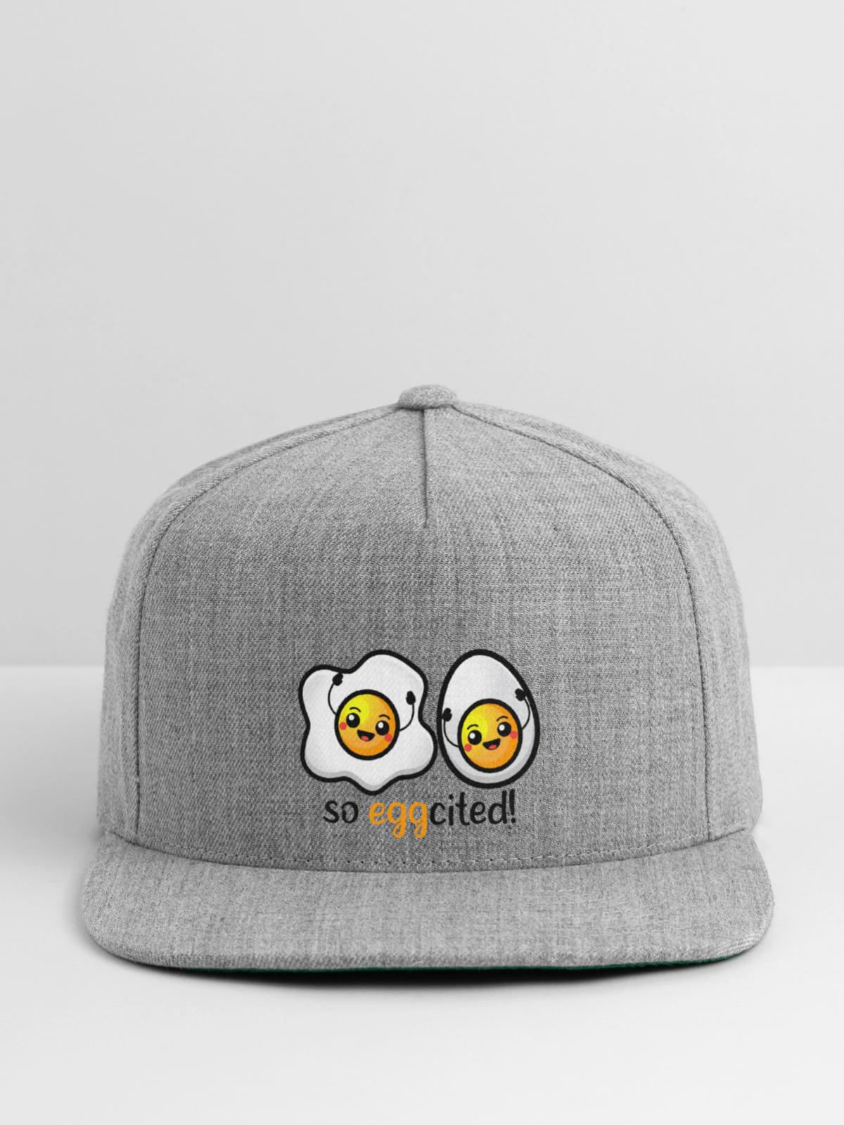 So Eggcited - Snapback Baseball Cap - heather gray - Front