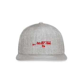 Quadratic Formula for Math class 4 - Snapback Baseball Cap - heather gray - Front