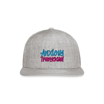 Anxious Transexual - Snapback Baseball Cap - heather gray - Front